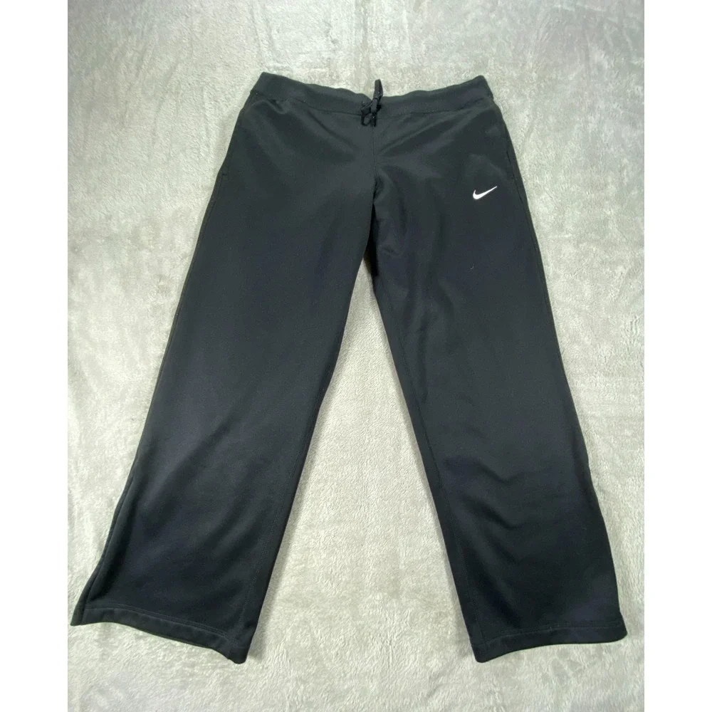 Nike Track Pants Mens XL Black Fleece‎ Lined Ankle Zip Therma-Fit Slash Pockets